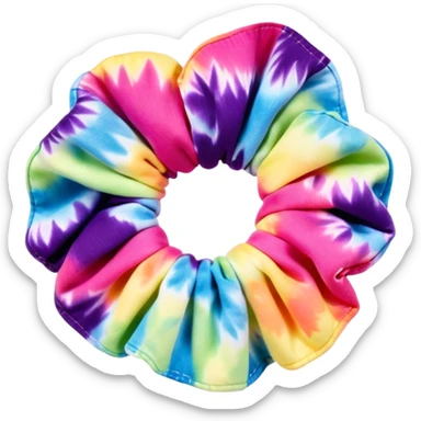 1990’s tie dye scrunchie sticker