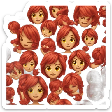 Señora cabello rojo corto sticker