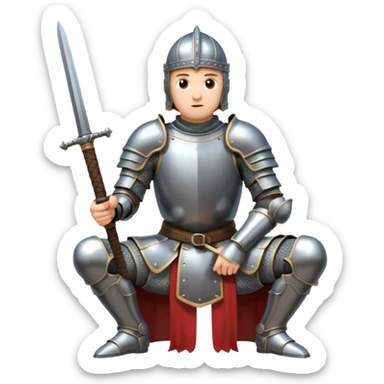 a kneeling knight sticker