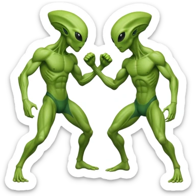 
two alien sparring
 sticker