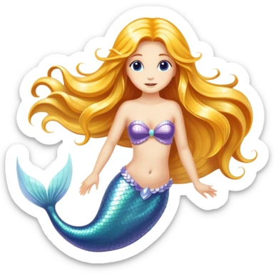 white mermaid  sticker