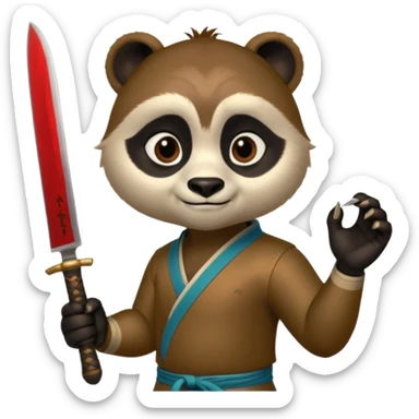 Kai from kung fu panda knife emoji sticker