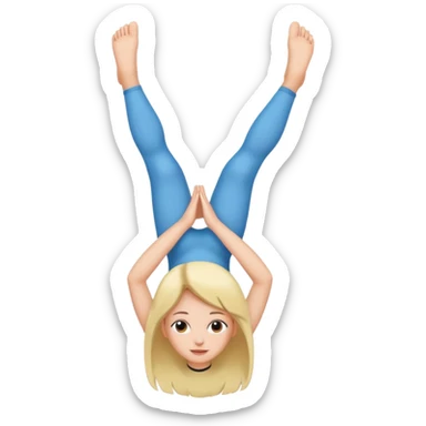 a foot placed on top on a girl's head sticker