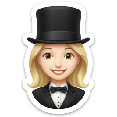 A girl with a top hat sticker