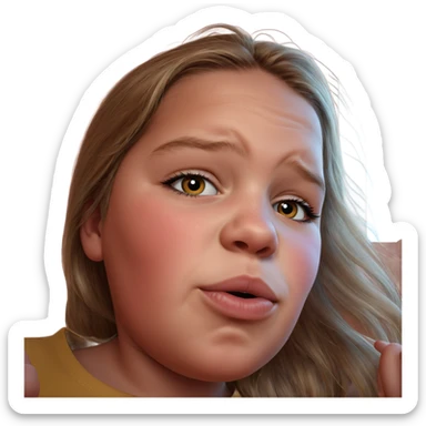 realistic portrait of girl sticker
