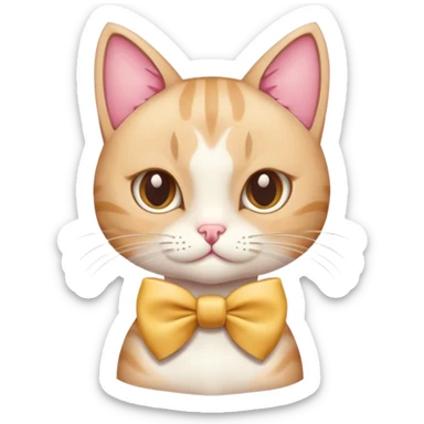 Cat wearing a bow  sticker