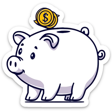 piggy bank with dollar sign sticker