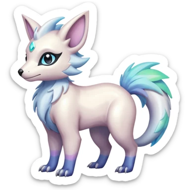 Shiny Pastel Iridescent Linoone-Absol-Trico-Hybrid (Full body) sticker