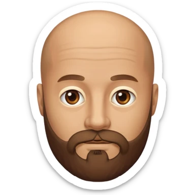 men without winkles with beard almost bald not so old sticker