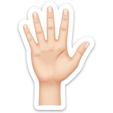 bent white girl arm with a two fingered hand sticker