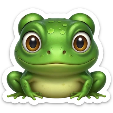 frog with baby bangs sticker