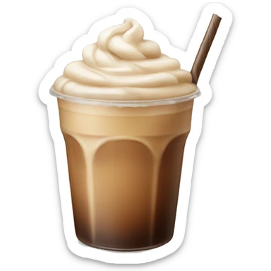 iced coffee with beige staw sticker