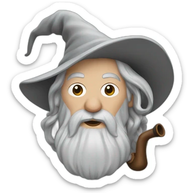 Gandalf with a pipe sticker