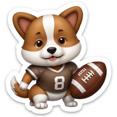 Dog in football pads sticker
