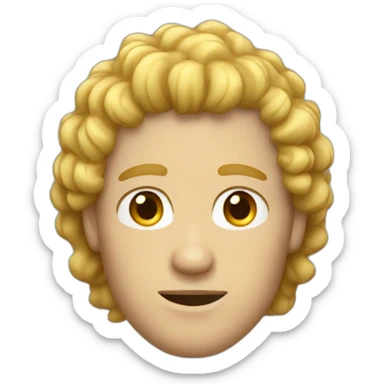 curly haired blonde mullet man sticker