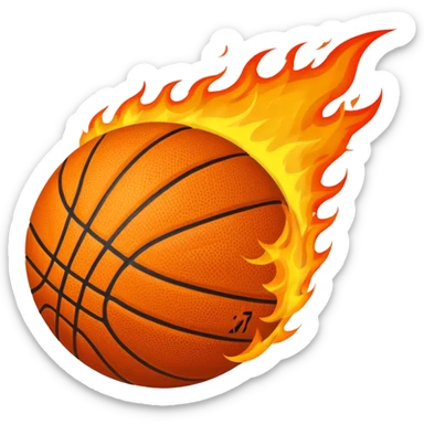 Una pelota de basket botando fuego  sticker