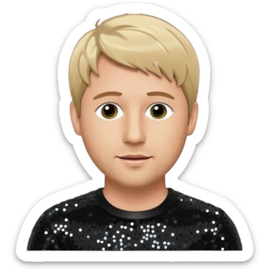 Kian Egan from Westlife with black sequin outfit sticker