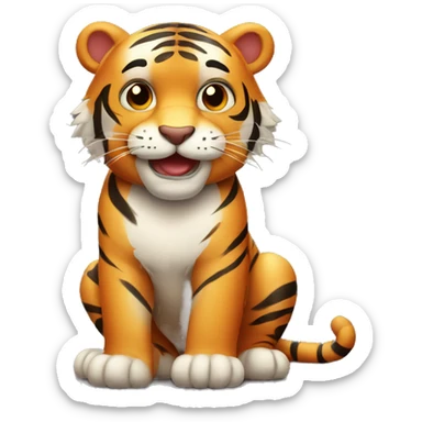 Tiger with cute face sticker
