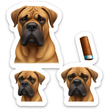 Bullmastiff with cigar  sticker
