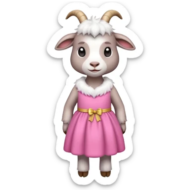 A goat with pink dress sticker