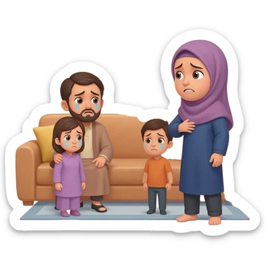 conflict at home  between family islam sticker