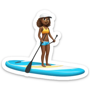 paddle boarding girl  sticker