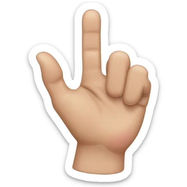 Man with hand in rock sign with two middle and ring finger pointed out sticker