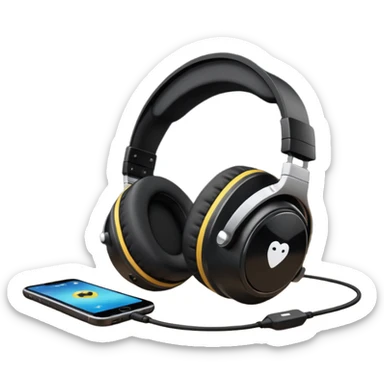 a gaming headset in a table  sticker