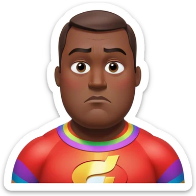 Sad depressed kinda fat Mr incredible head with haircut and slightly different eyes with mostly gray background but instead it’s rainbow but it’s epilepsy flashing lights and even the sound changed to distortion (⚠️❗️WARNING EPILEPSY WARNING!❗️⚠️) sticker