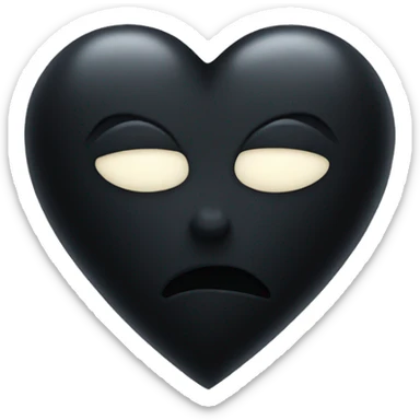 Black heart with moon sticker
