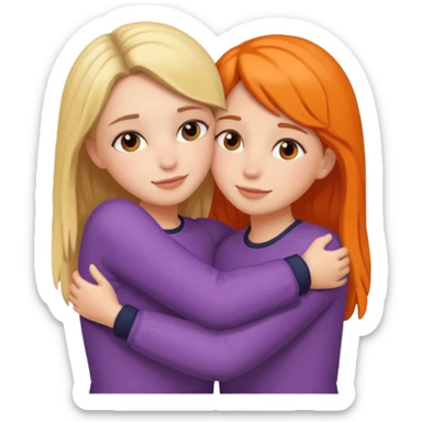 Girl best friends hugging sticker