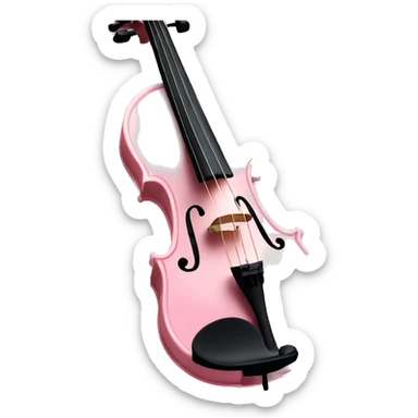 soft pastel pink violin with peonies and glitter sticker