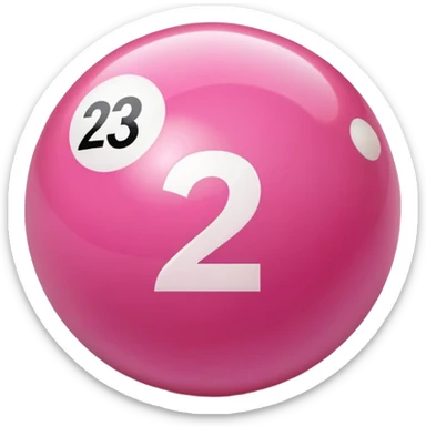 pink billiard ball with the number 23 sticker