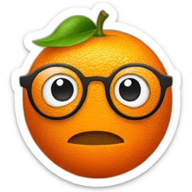Orange with nerd glasses sticker