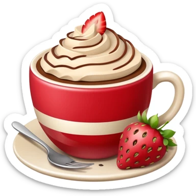 cappucino de morango 🍫 com moranguinho sticker