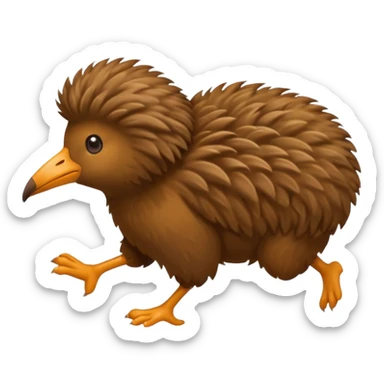 a kiwi bird(it has two legs) running sticker