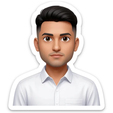 Pakistani man at 25 years old fade hair cut  sticker