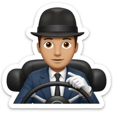 chauffeur driving bu only steering wheel is visible sticker