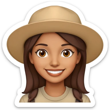 stylish latin-american woman wearing a cap and smiling  sticker