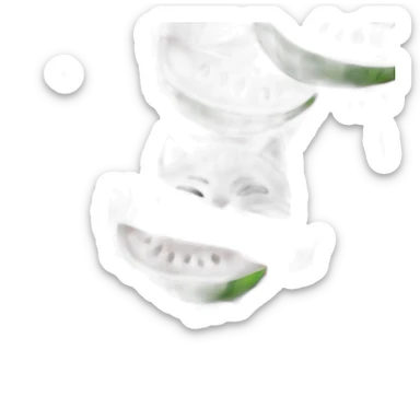 Cat hugging a watermelon sticker