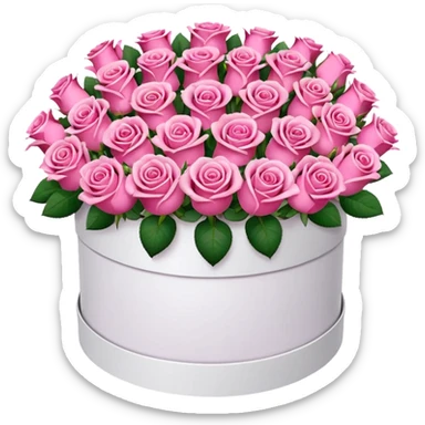 bouquet of pink 30 roses in a white box sticker