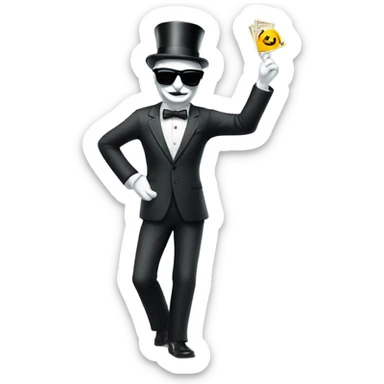 monopoly man celebrating in sunglasses, full body sticker