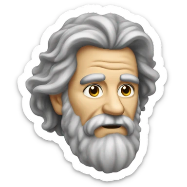 An old man with long hair and bushy beard as poet sticker