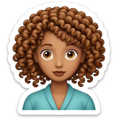 curly hair strand shaped like a spiral sticker