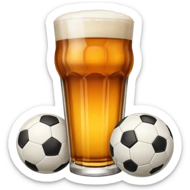 pint and soccer beside sticker