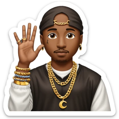 Tupac qui lève la main  sticker