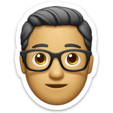 Chico con gafas negras y audífonos blancos sticker