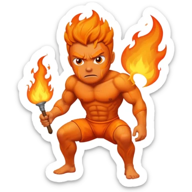 Man peeing fire sticker