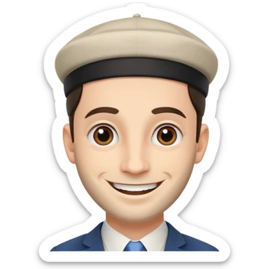 jewish man's face, wearing a kippah and payot sticker