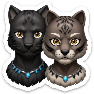 Wolf with black panther animal sticker